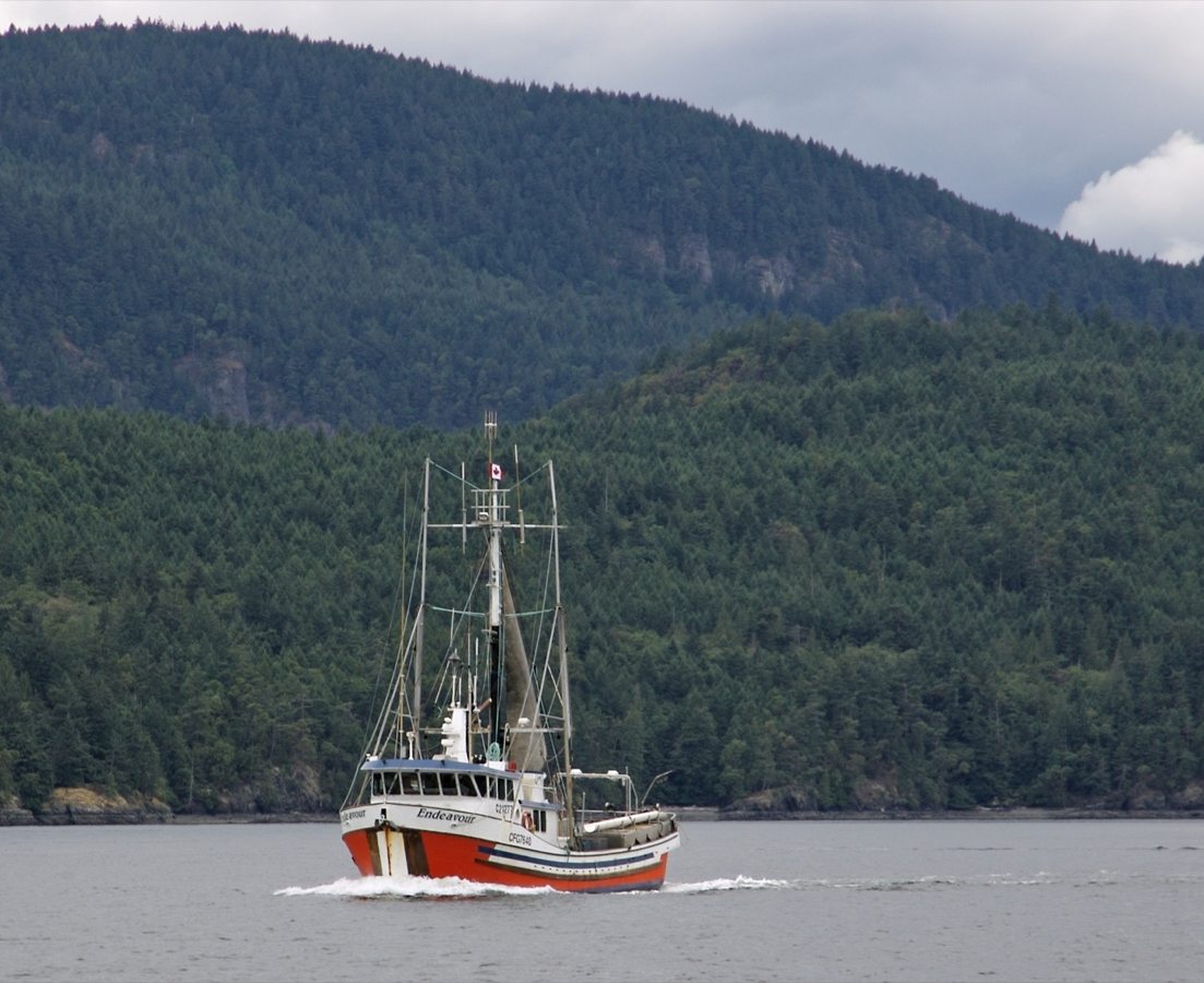 Underway in the Satellite Channel between Vancouver Island and Saltspring Island, British Columbia.