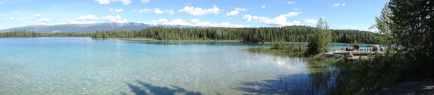 Panorama of Boya Lake - Boya Lake Provincial Park - Near Watson Lake - Northern British Columbia - Canada